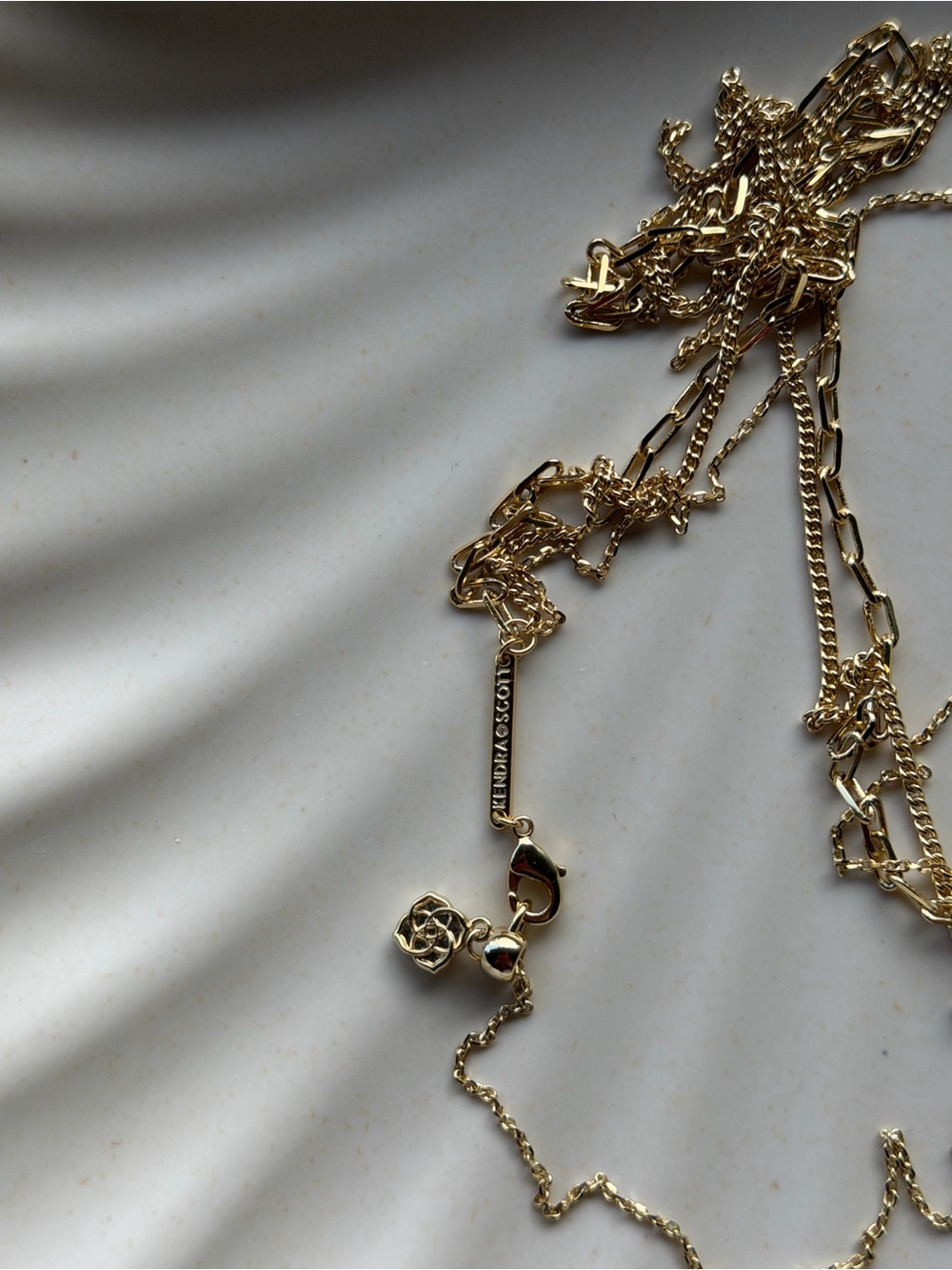 Kendra Scott Mini Elisa Gold Triple Strand Necklace - Picture 4 of 4